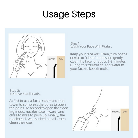 Usage steps how to use Ultrasonic skin scrubber