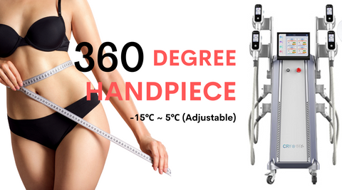 Slim Sexy Woman with Tape Measure, 360 degrees handpiece, Vertical Cryolipolysis Machine