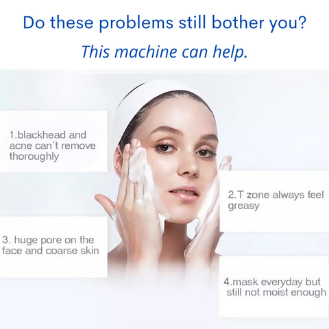 Woman cleanses her face. Do you suffer from skin problems?  This machine can help.