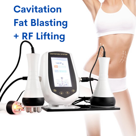 Cavitación para eliminar grasa + Radiofrecuencia para levantar la piel, embellecer el cuerpo de la mujer