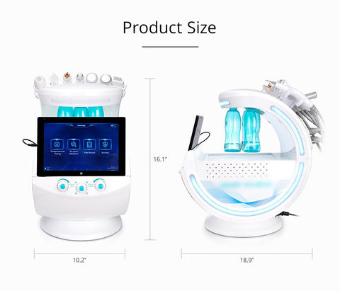 Product Size Dimensions of of Ice Blue Intelligent Professional Skin Analysis Hydrafacial Machine