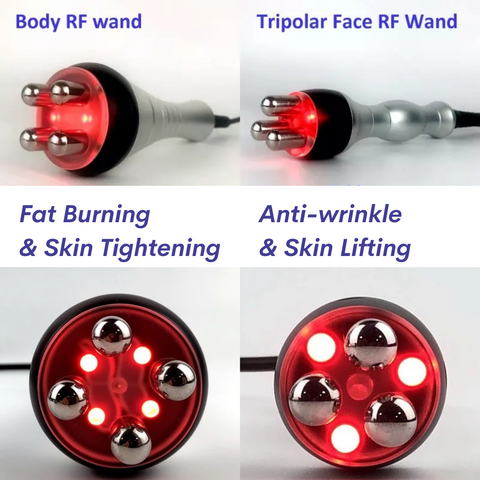 RF Body Wand and Tripolar Wand for Face, Red Light