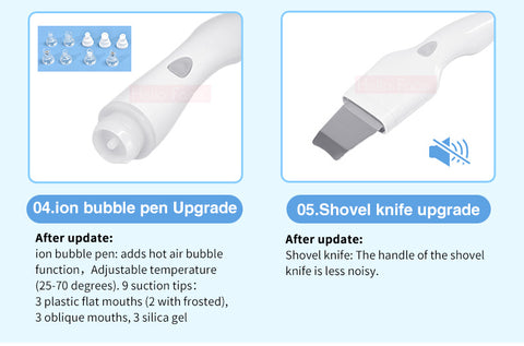 Upgraded Ion Bubble Pen, Upgraded Ultrasonic Skin Shovel of Smart Ice Blue PLUS Hydra Facial Machine