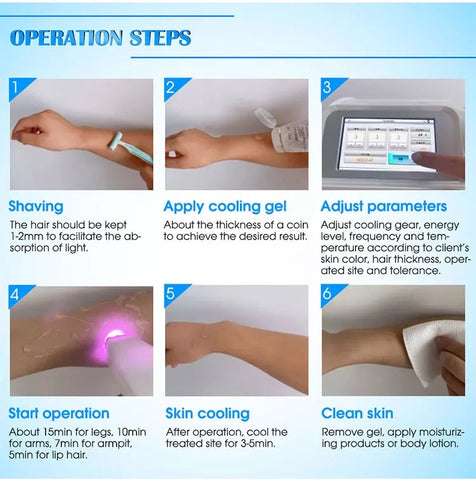 Operation steps for using 808nm Diode Laser Hair Removal Machine