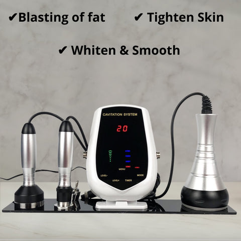 40KHz Cavitation Machine with Three Probes, Fat Blasting, Tightens Skin, Whiten and Smooth