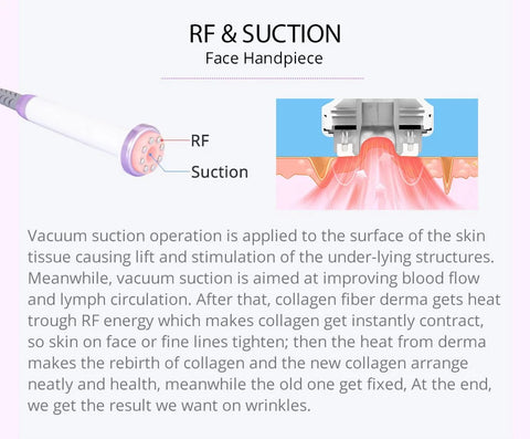 RF Suction Handle for Face , S Shape 30k Cavitation Machine