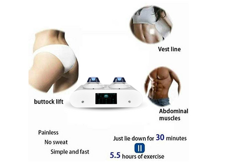 Abdominal firming, buttocks lift, vest line, White and blue portable EMSculpting Machine with two handles