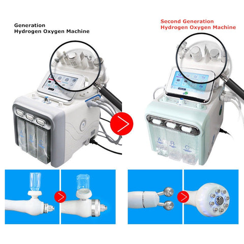 Old version versus new version of 7 in 1 hydrafacial machine