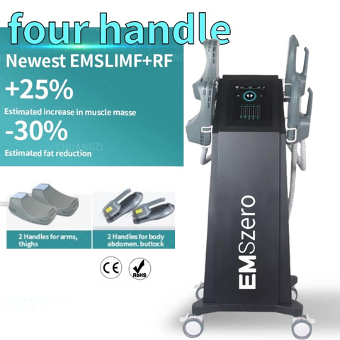 Four handle EMSZero Body Sculpting Machine provides 25% muscle building and 30% fat reduction