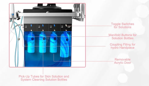 Accessories details of professional hydrafacial machine