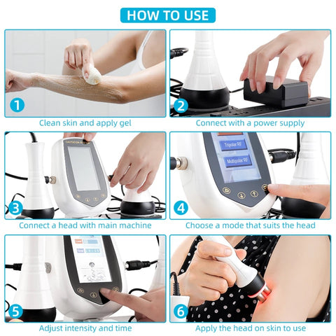 How to Use the 40KHz Cavitation RF Machine , Six Steps