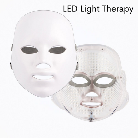 Máscara de terapia de luz LED, frontal y trasera