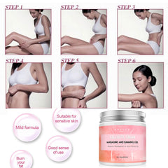 Six steps of use to apply cellulite cream to body