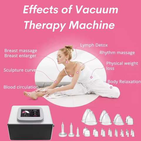 Effects of Vacuum Therapy Machine m Beautiful woman stretches