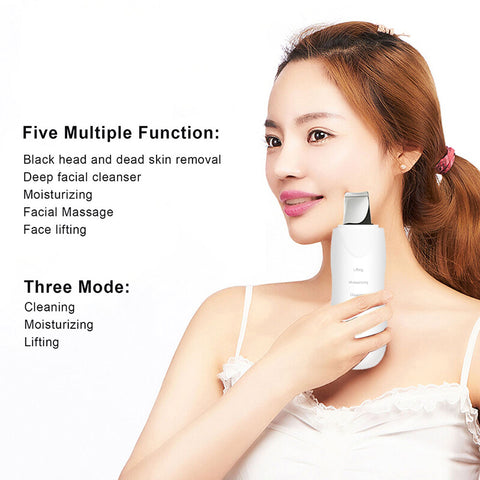 Five Functions of Sonic Exfoliating Wand Ultrasonic skin scrubber Used on Face
