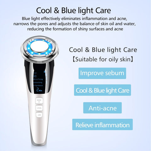 Cool and Blue Light Care of Hot and Cold Facial Beauty Device