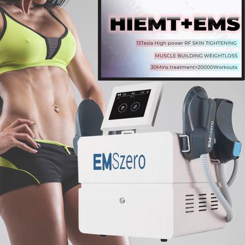HIEMT plus EMS, Sexy woman with Muscular Abdominal, portable EMSZERO body sculpting machine
