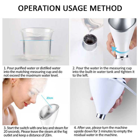 Operation usage method of ionic facial steamer