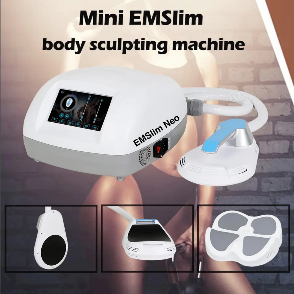 Mini EMSlim Neo Sculpting Machine, curved handle, flat handle, buttocks cushion