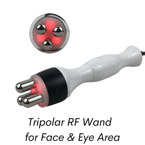 Sonda de RF tripolar para la cara y el área de los ojos con luz roja