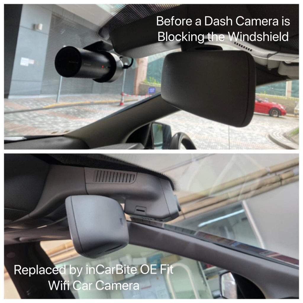 Replace windshield dash camera by OE Fit Hidden Car Camera