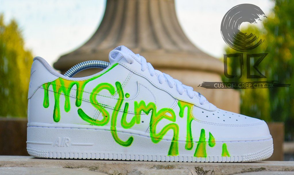 Custom Nike White Air Force 1 (Slime 1.0)