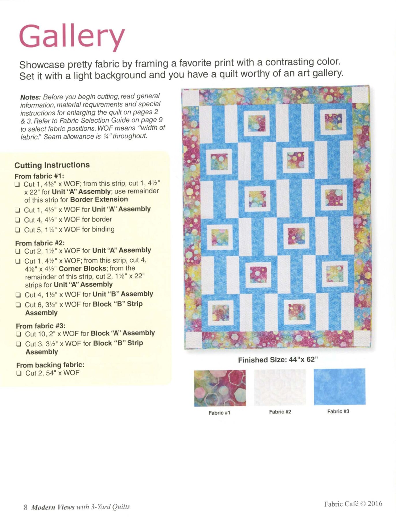 Easy Does It 3-Yard Quilts Booklet by Fabric Cafe/Donna Robertson  897086000808 - Quilt in a Day Patterns