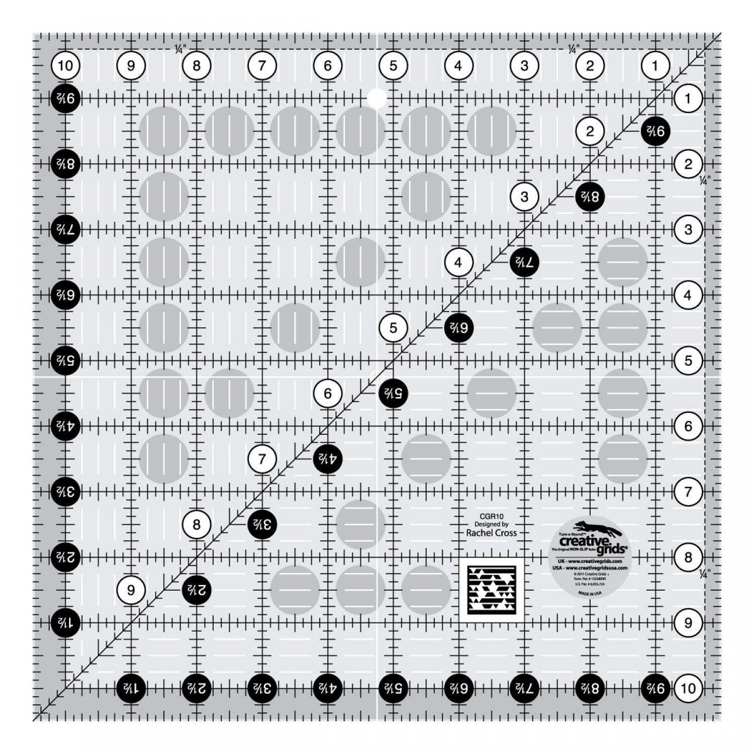Ruler - Creative Grids Quilt Ruler 12.5x12.5 – Merrily We Quilt Along