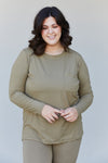 Long Sleeve Top and Leggings Full Size Loungewear Set in  Olive