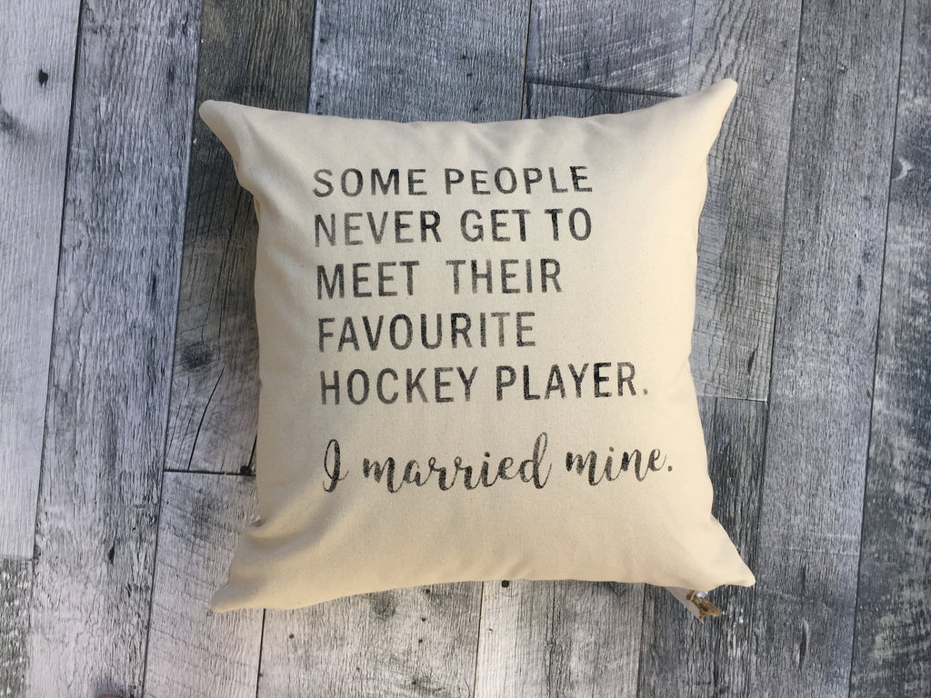 Hockey Fan Personalized Throw Pillow Cover, Sockprints