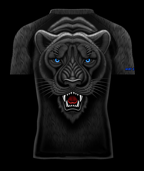 Waakzaam als je kunt mist Black Panther Short Sleeve Rashguard – Mat Beast Fight Wear