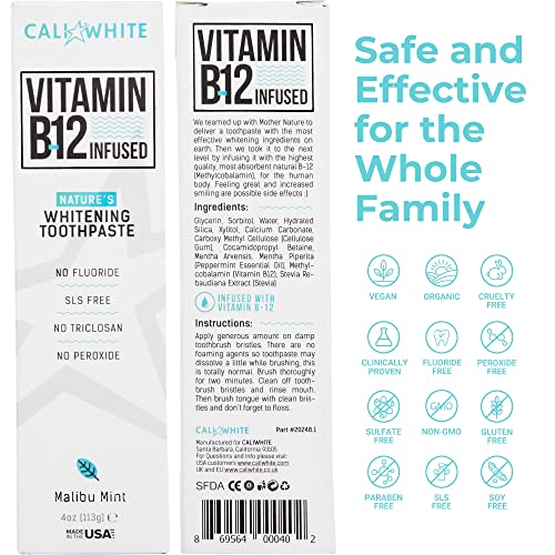 cali white activated charcoal and b12 vitamin toothpaste