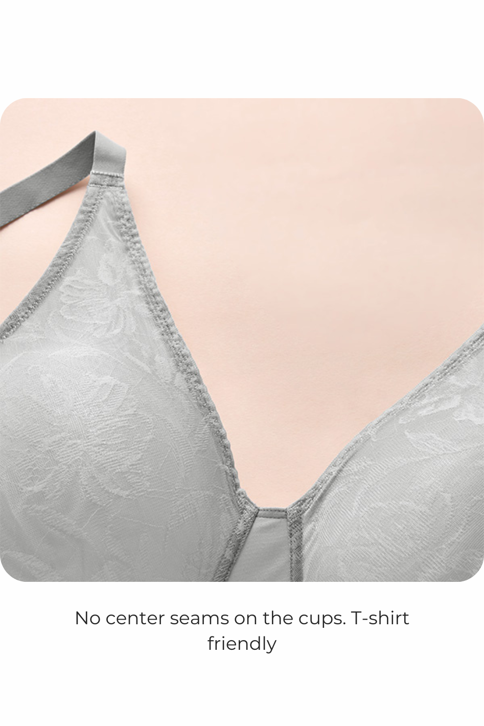 Dandelion Smooth Lace Sheer Plunge Bralette, B-DD Cup - #color_fog