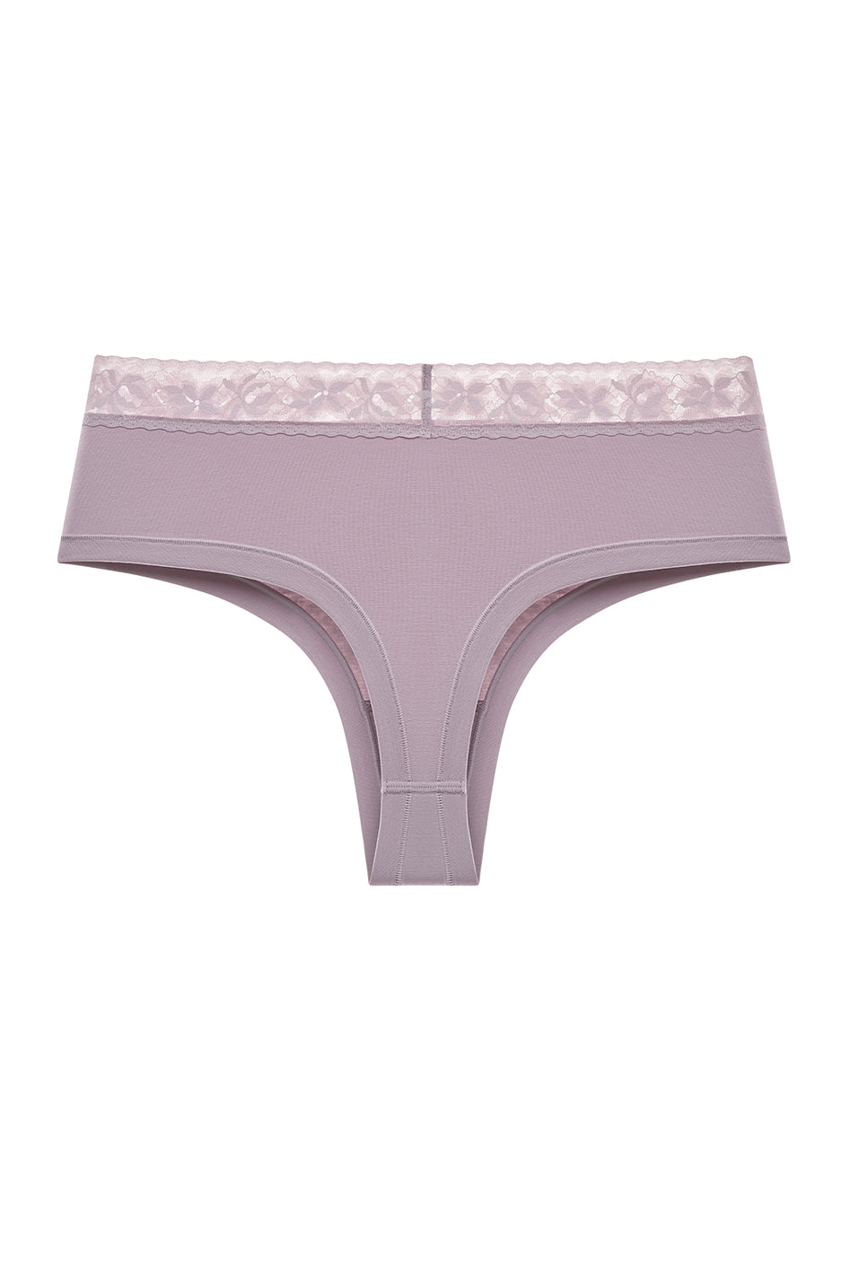 Understance Whisper Lace Cotton-Modal Mid-Rise Thong - #color_elderberry