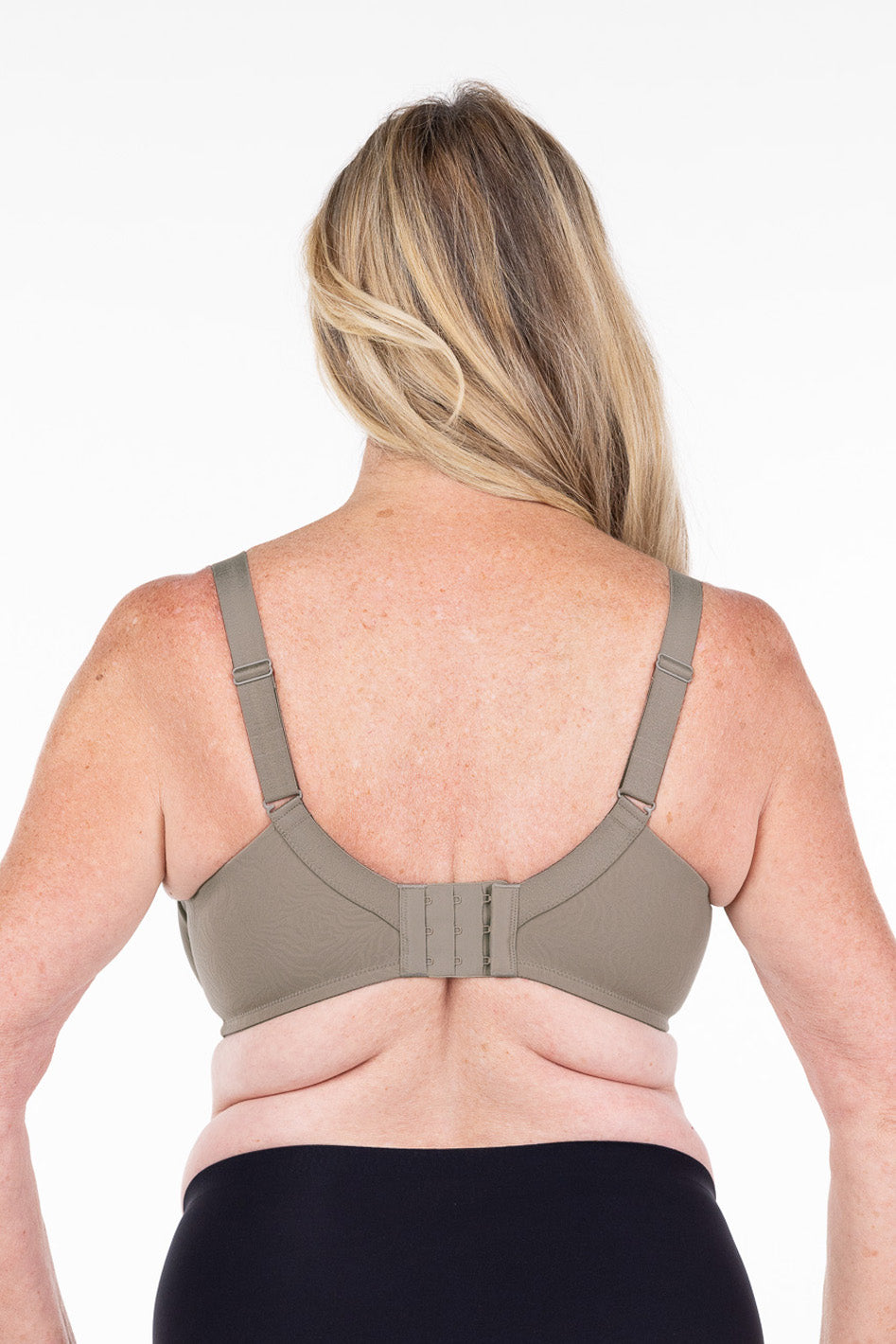 Understance Sidney FlexWire Molded Unpadded Demi Bra @Karen wears Taupe Grey in 36DDD - #color_taupe-grey