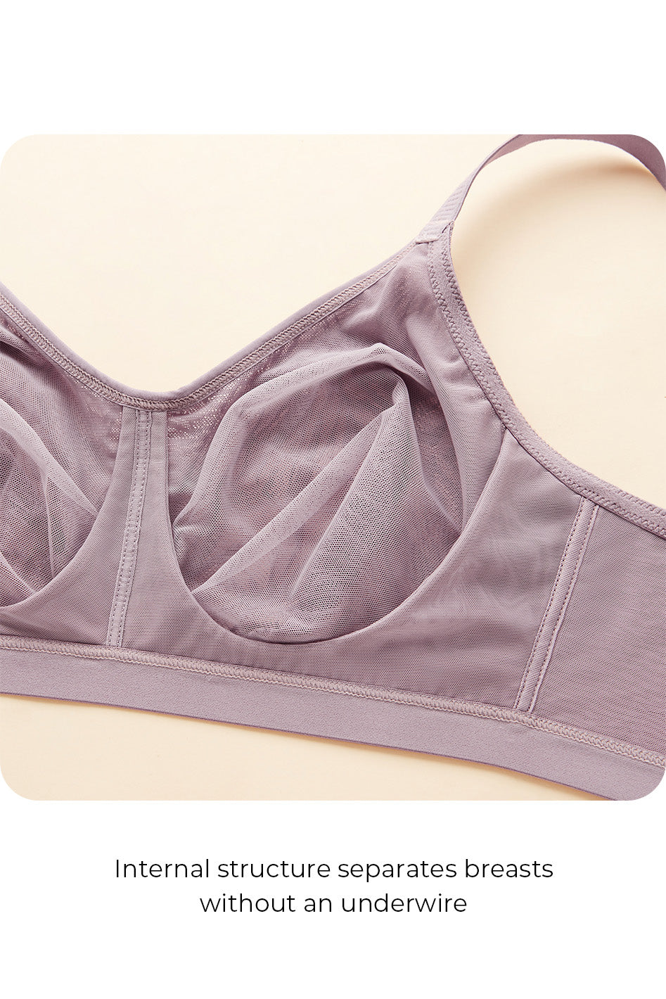 Understance Cate Wireless Smooth Lace Unpadded Bra (Eco) - #color_latte