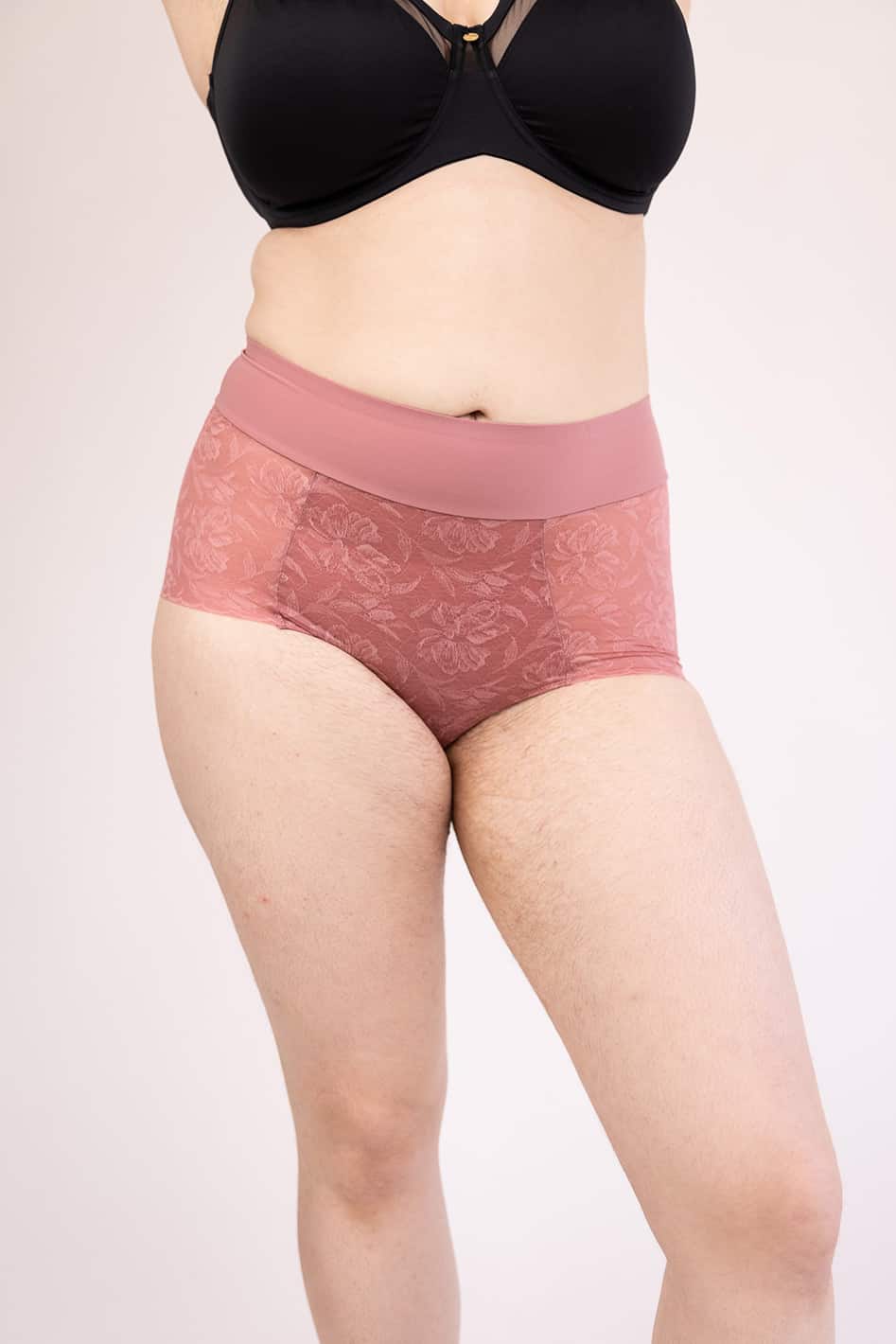 Dandelion Smooth Lace Ultra High-Rise Brief @Kennedy wears Berry in L- #color_berry