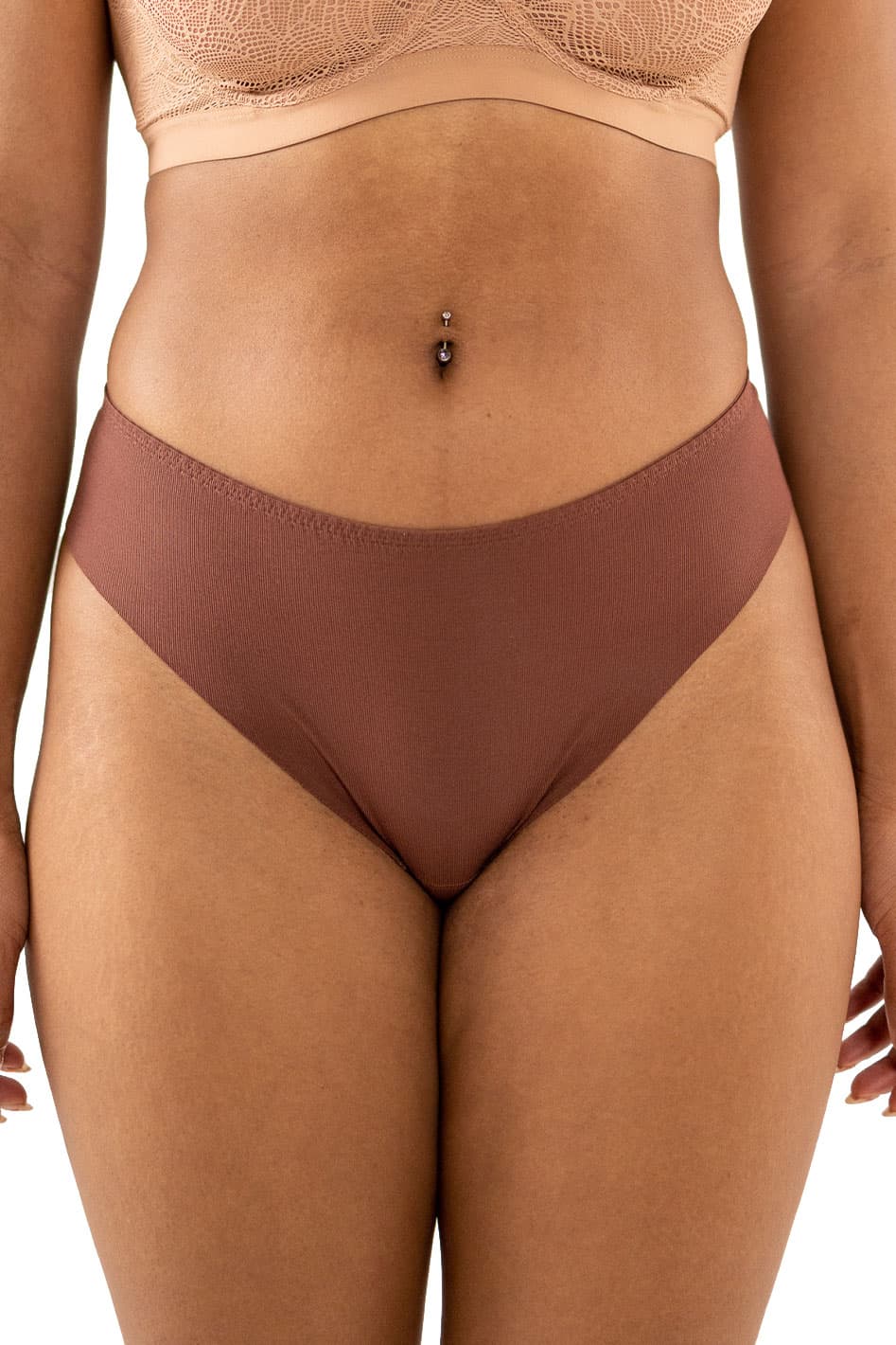 Understance Soft Touch Seamless Thong @Tatiana wears Mocha in XS/S- #color_mocha