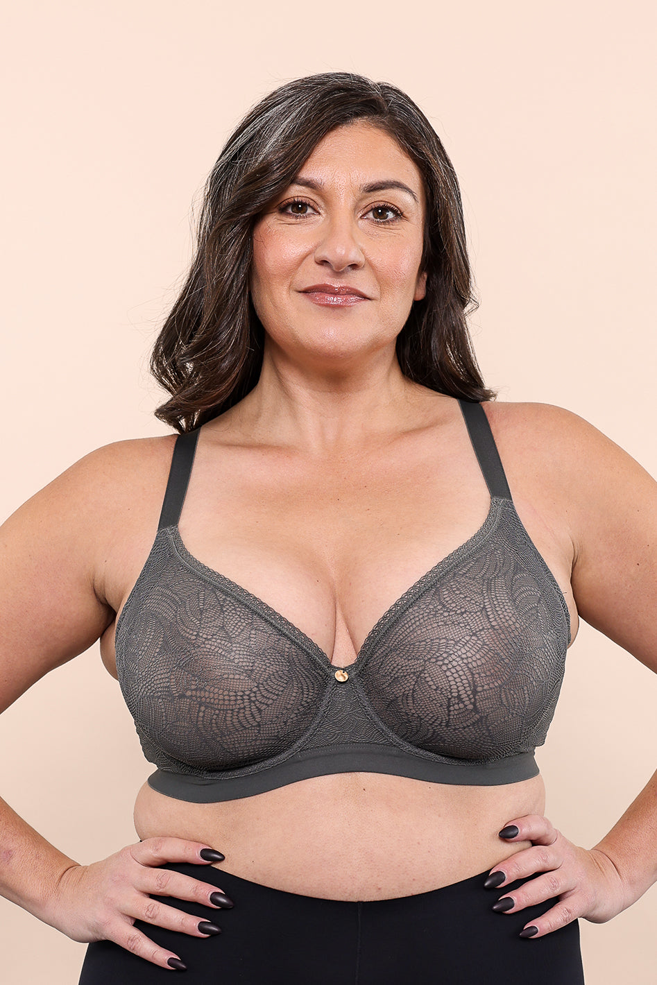 Zoe A Cup Push Up Bra: Black & Nude