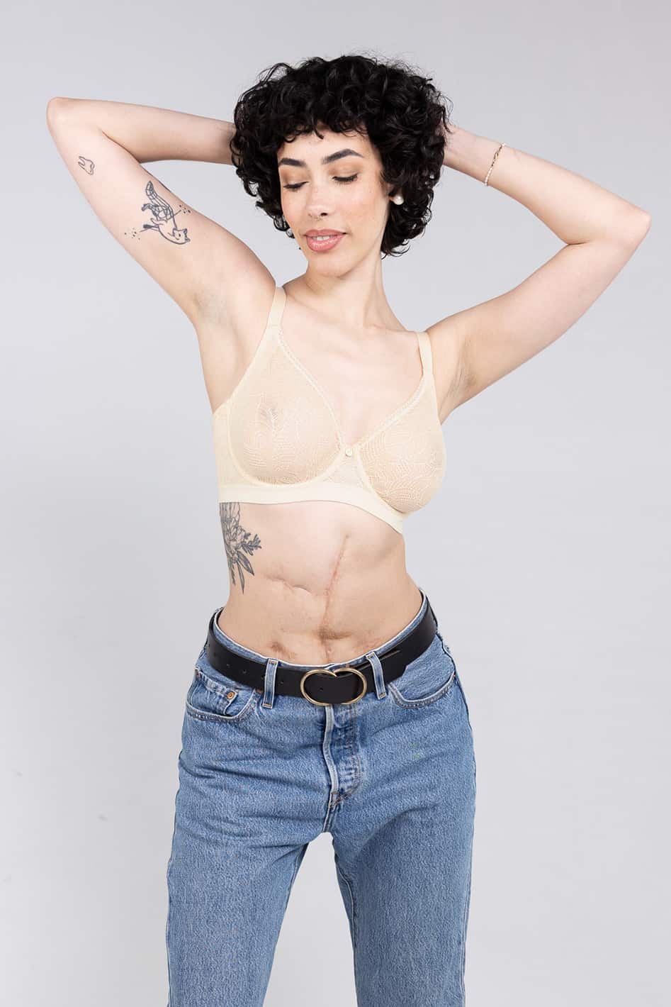 Understance Zoe FlexWire Sheer Lift Bra @Tiana wears Sand in 30DDD - #color_sand