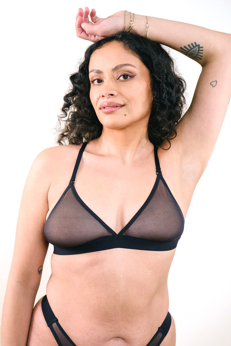 Women's Underwired See Through Sheer Bra and Panties Mesh Unlined