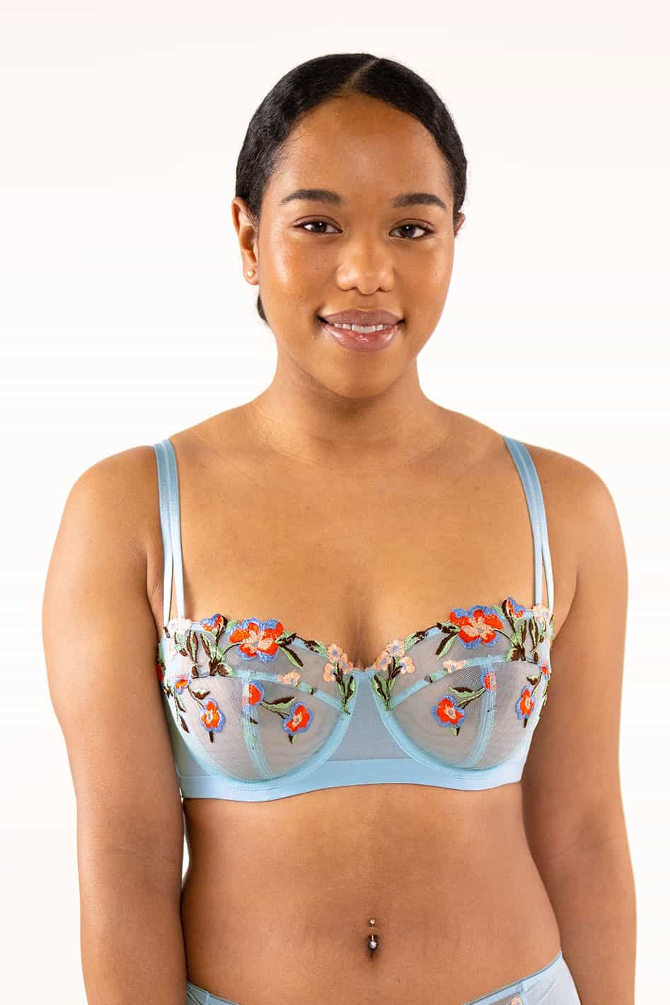 Lace-up Underwired Push Up Balconette Bra And Panties Set JEWYEE