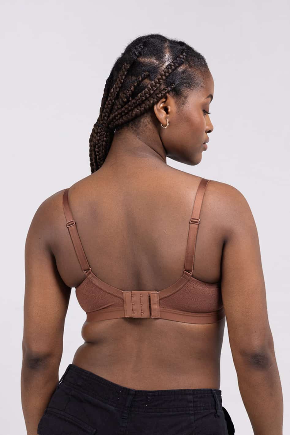 Cate Wireless Soft Cup Bra @Fay wears Mocha in 34B/C- #color_mocha