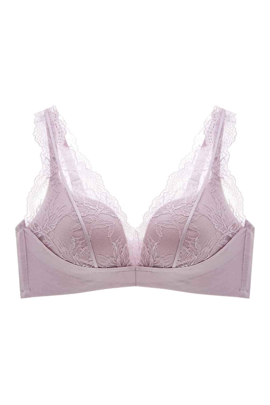 TOWED22 Womens Wireless Bra,Women's Push Up Bras Lace Padded Floral Contour  Underwire Lightly Lined Plunge Bra Pink,42/95C 