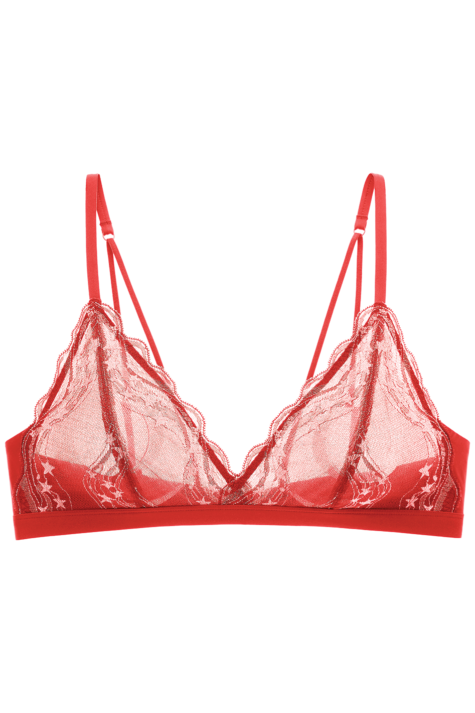 Understance Gigi Lace Triangle Bralette A-C Cup #color_goji-berry