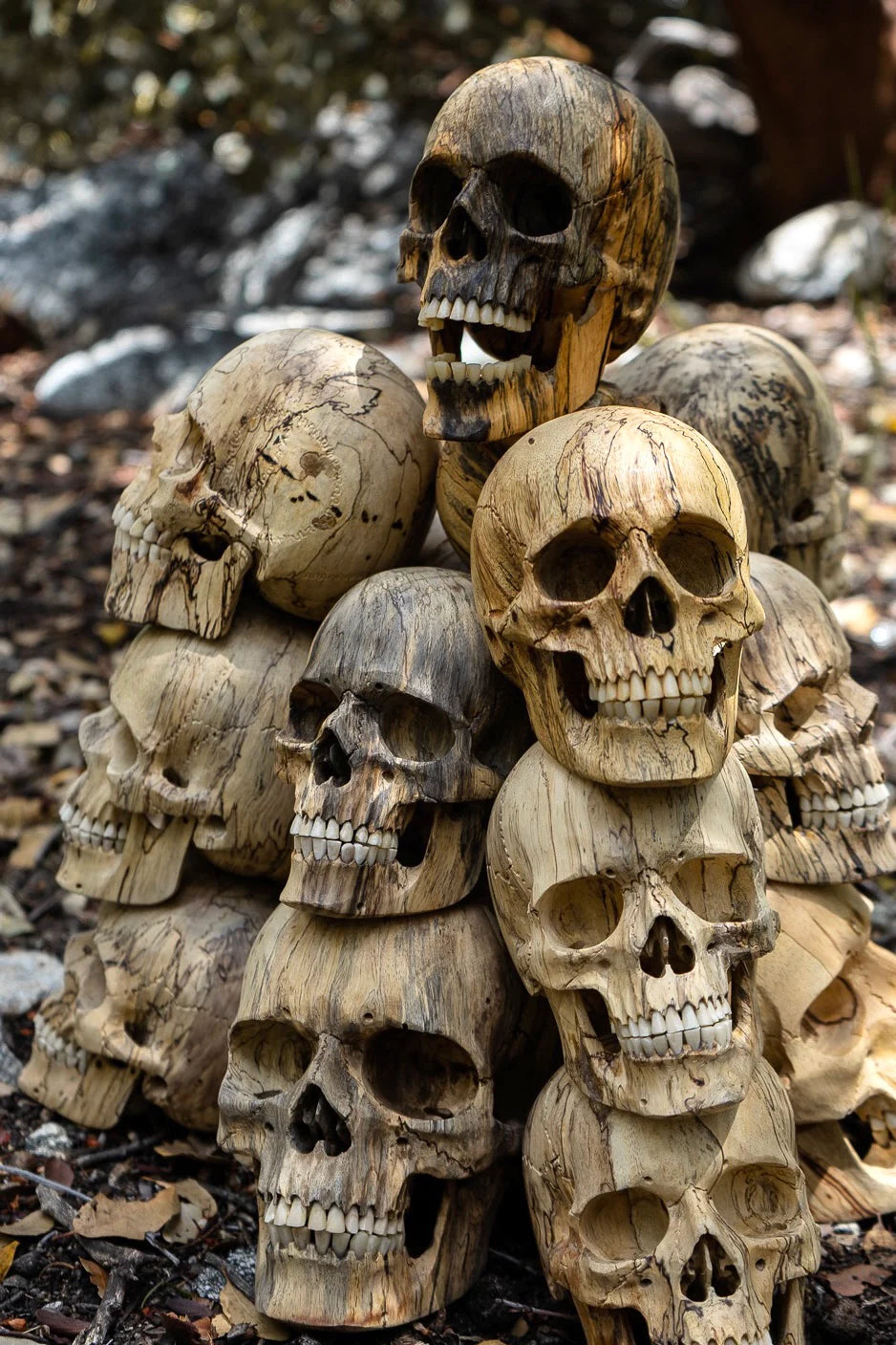 Wood Skulls