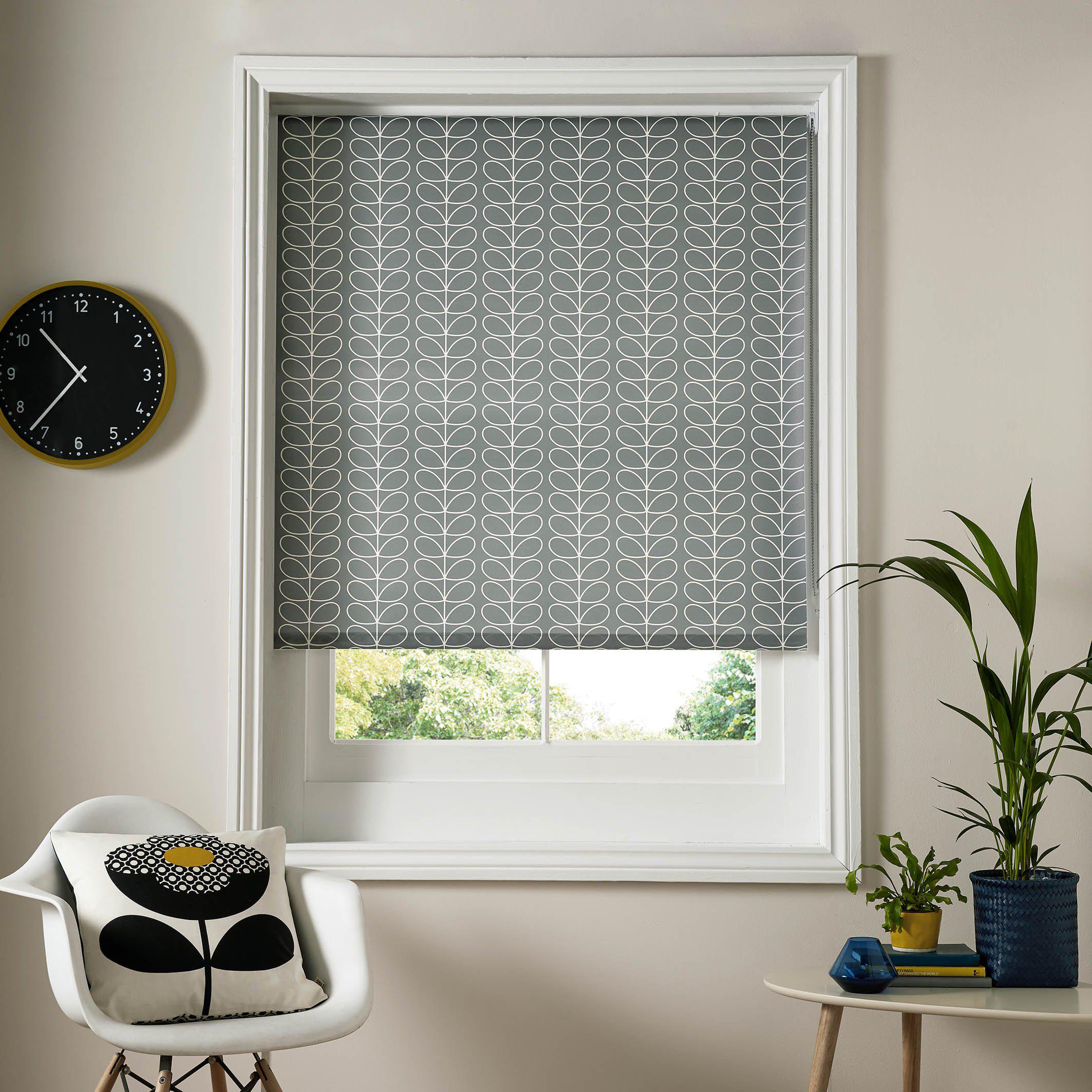 Orla Kiely Ready Made Roller Blinds - Linear Stem Silver-Williamsons Factory Shop