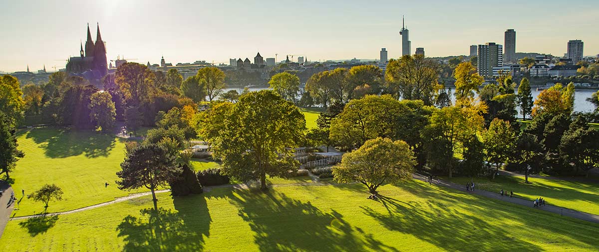 Grüner Park in Kölner Altstadt