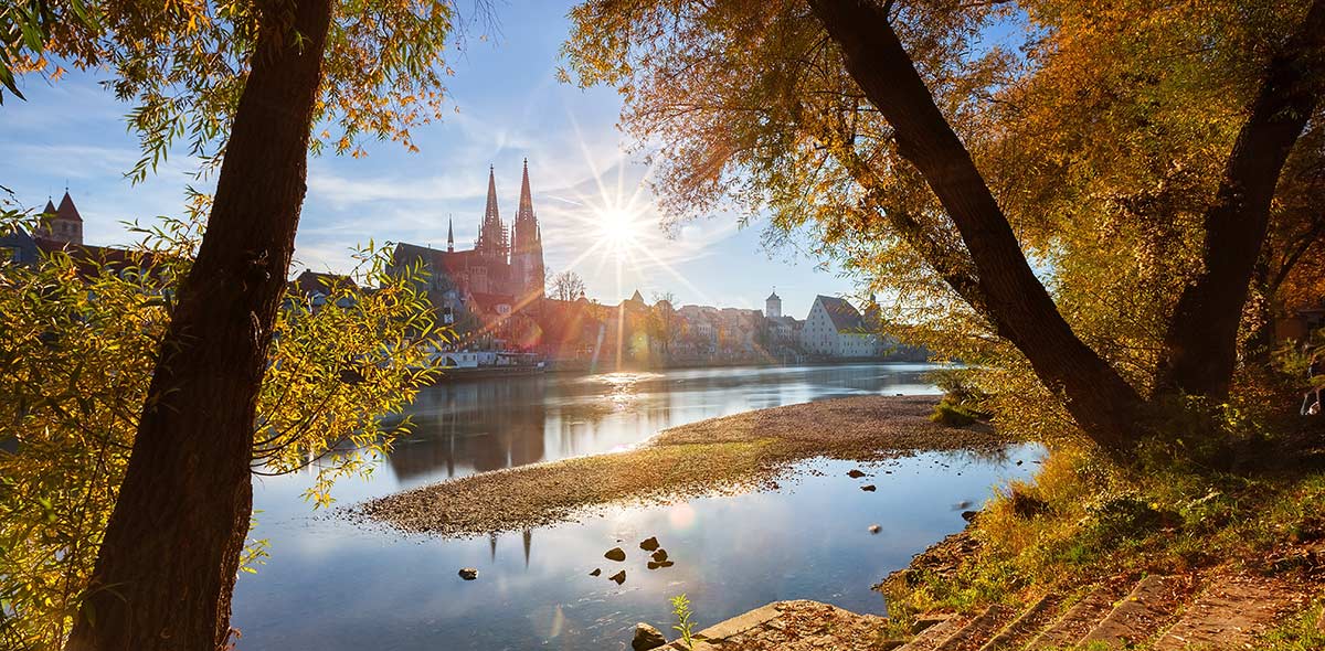 Blick auf die Altstadt von Regensburg