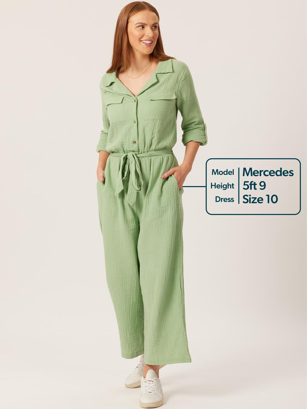 green jumpsuit size 10